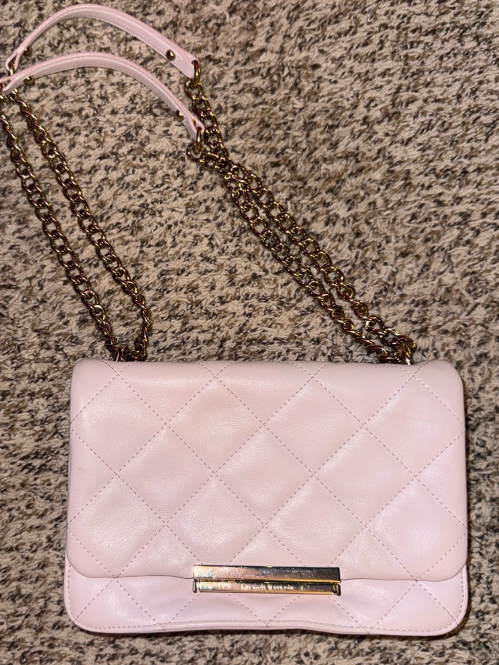 kate spade Quilted Light Pink Chain Shoulder Bag